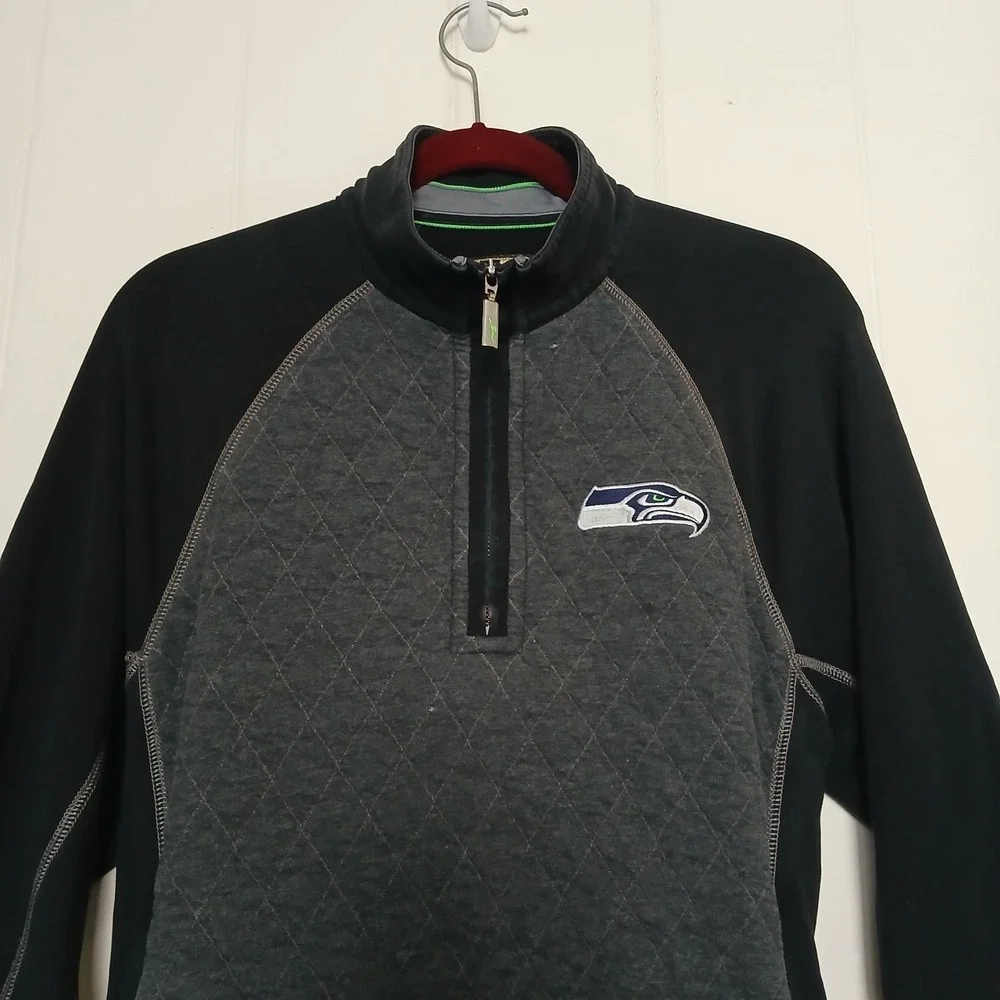 Tommy Bahama Seattle Seahawks Pullover Football NFL Mens Small Gray 1/4 Zip Mock
